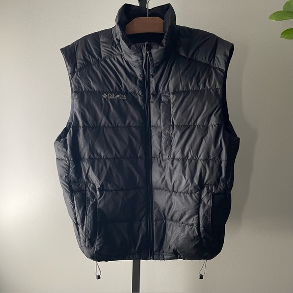 Columbia Down Fill Puffer Vest Black Mens Size Large - Picture 1 of 10